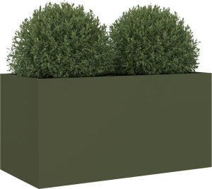 vidaXL vidaXL Donica, oliwkowa, 62x30x29 cm, stal walcowana na zimno 4