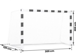 Neo-Sport Bramka do piłki nożnej 300 x 200 x 120 cm NS-465 czarno-biała 6