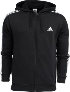 Adidas Bluza męska adidas Essentials Fleece 3-Stripes Full-Zip czarna IB4029 S 1