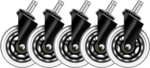Deltaco Deltaco RGB Rollen f. Gamingstühle 5er Pack schwarz 1