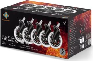 Deltaco Deltaco RGB Rollen f. Gamingstühle 5er Pack schwarz 4
