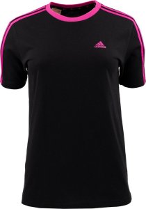 Adidas Koszulka dla dzieci adidas Essentials 3-Stripes Cotton Loose Fit Boyfriend Tee czarno-różowa IC3640 128cm 1