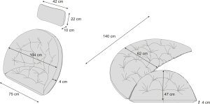 Hobbygarden PODUSZKA LUNA Z ZAGŁOWKIEM 3D NIEBIESKIE LIŚCIE 8