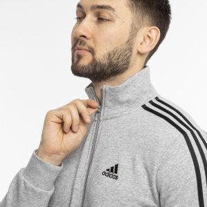 Adidas Dres męski adidas Basic 3-Stripes Fleece szaro-czarny IA3073 S 5