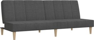vidaXL 2-osobowa kanapa rozkładana, ciemnoszara, tapicerowana tkaniną 2