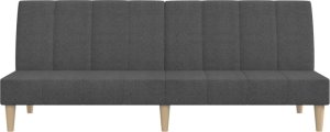 vidaXL 2-osobowa kanapa rozkładana, ciemnoszara, tapicerowana tkaniną 3