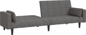 vidaXL 2-osobowa kanapa, 2 poduszki, jasnoszara, tapicerowana tkaniną 4