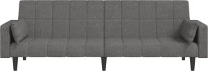 vidaXL 2-osobowa kanapa, 2 poduszki, jasnoszara, tapicerowana tkaniną 5