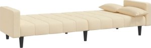 vidaXL 2-osobowa kanapa, 2 poduszki, kremowa, tapicerowana tkaniną 6