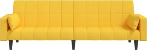 vidaXL 2-osobowa kanapa, 2 poduszki, żółta, tapicerowana tkaniną 5