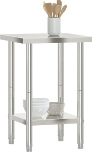 vidaXL Kuchenny stół roboczy, 55x55x85 cm, stal nierdzewna 4