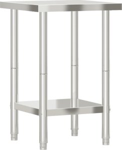 vidaXL Kuchenny stół roboczy, 55x55x85 cm, stal nierdzewna 7