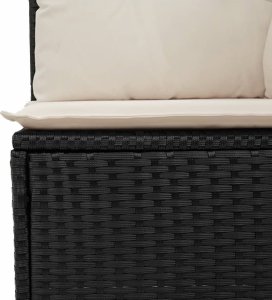 vidaXL Moduł sofy ogrodowej, bez podłokietników, z poduszkami, czarny 5