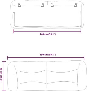 vidaXL Poduszka na wezgłowie, ciemnobrązowa, 140 cm, tkanina 10