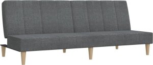 vidaXL Rozkładana kanapa 2-osobowa, jasnoszara, tapicerowana tkaniną 2