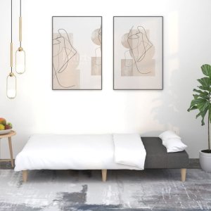 vidaXL Rozkładana kanapa 2-osobowa, jasnoszara, tapicerowana tkaniną 3