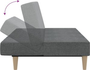 vidaXL Rozkładana kanapa 2-osobowa, jasnoszara, tapicerowana tkaniną 7
