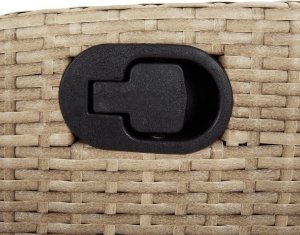 vidaXL Rozkładana ławka ogrodowa z poduszkami, beżowa, polirattan 8