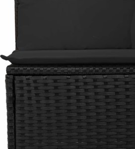 vidaXL Sofa ogrodowa z poduszkami, 4-osobowa, czarna, polirattan 7