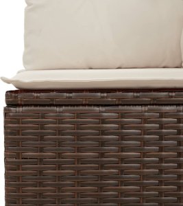 vidaXL Sofa ogrodowa z poduszkami, 4-osobowa, brązowa, polirattan 7