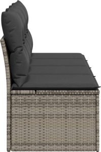 vidaXL Sofa ogrodowa z poduszkami, 4-osobowa, szara, polirattan 5