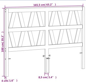 vidaXL Wezgłowie do łóżka, woskowy brąz, 160 cm, lite drewno sosnowe 9