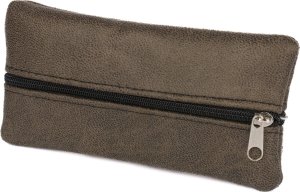 Krateczka ETUI NA KLUCZE duże dwustronne skóra nubuk kluczówka szara L77 1