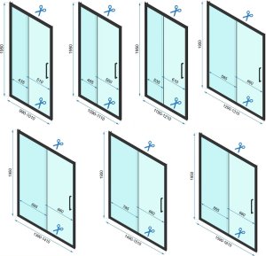 Rea Kabina Prysznicowa Przyścienna Rapid Slide Brush Gold 14