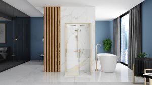 Rea Kabina Prysznicowa Przyścienna Rapid Slide Brush Gold 4