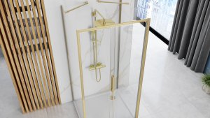 Rea Kabina Prysznicowa Przyścienna Rapid Slide Brush Gold 5