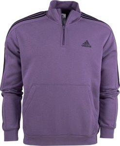 Adidas Bluza męska adidas Essentials Fleece 3-Stripes 1/4-Zip fioletowa IJ8912 S 1