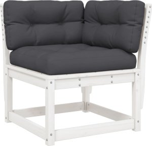 vidaXL 5-cz. zestaw mebli ogrodowych z poduszkami, biały, sosnowy 4