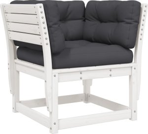 vidaXL 5-cz. zestaw mebli ogrodowych z poduszkami, biały, sosnowy 5