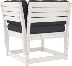 vidaXL 5-cz. zestaw mebli ogrodowych z poduszkami, biały, sosnowy 6