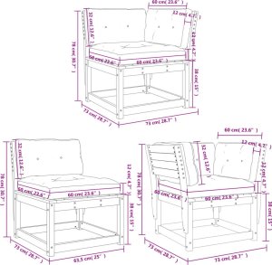 vidaXL 5-cz. zestaw mebli ogrodowych z poduszkami, biały, sosnowy 10