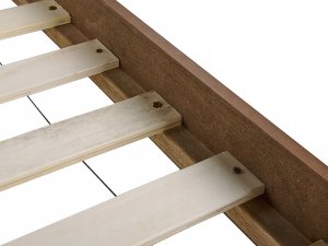 Beliani Łóżko LED drewniane 160 x 200 cm ciemne AURAY 8