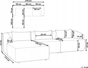 Beliani Narożnik boucle prawostronny biały SVANSELE 3