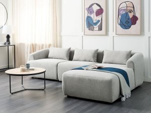 Beliani Narożnik lewostronny szary SVANSELE 2