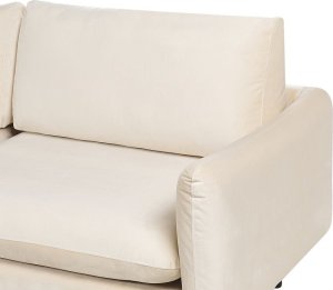 Beliani Narożnik welurowy prawostronny jasnobeżowy VINTERBRO 6