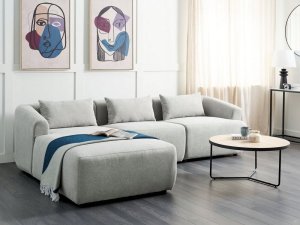 Beliani Narożnik prawostronny szary SVANSELE 12