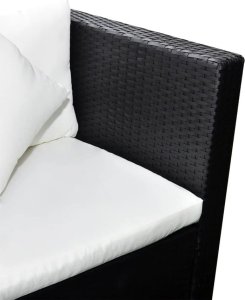 vidaXL 4-częściowy zestaw wypoczynkowy do ogrodu, poduszki, rattan PE czarny 2
