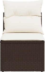 vidaXL Moduł sofy bez podłokietników, z poduszkami, brązowy 4