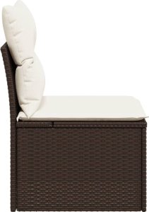 vidaXL Moduł sofy bez podłokietników, z poduszkami, brązowy 5