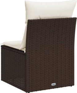 vidaXL Moduł sofy bez podłokietników, z poduszkami, brązowy 6