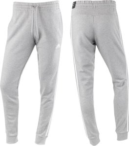 Adidas Spodnie damskie adidas Essentials 3-Stripes French Terry Cuffed szare IC9922 M 1