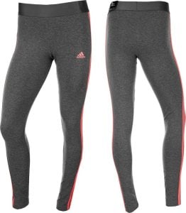 Adidas Legginsy damskie adidas Loungewear Essentials 3-Stripes szare HD1831 XS 1