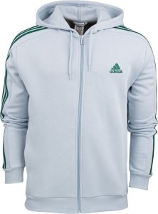 Adidas Bluza męska adidas Essentials Fleece 3-Stripes Full-Zip błękitna IJ8932 S 1