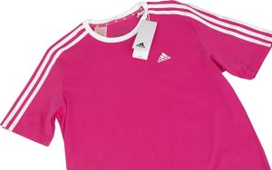 Adidas Koszulka dla dzieci adidas Essentials 3-Stripes Cotton Loose Fit Boyfriend Tee różowa IC3639 164cm 4