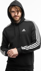 Adidas Bluza męska adidas Essentials Fleece 3-Stripes Hoodie czarna IB4028 L 1