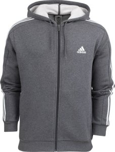 Adidas Bluza męska adidas Essentials Fleece 3-Stripes Full-Zip szara IJ6480 S 1